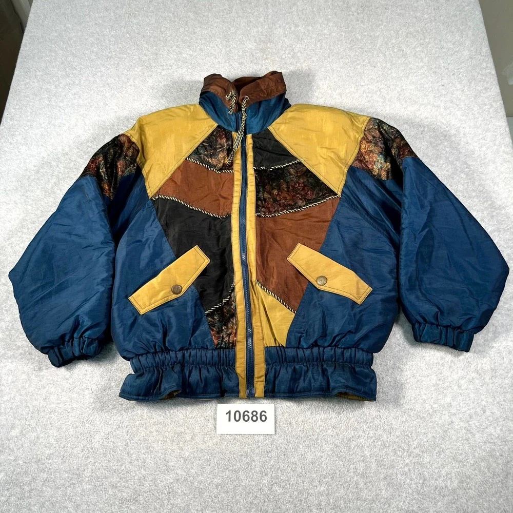 Vintage SkiWear G-4000 Windbreaker Jacket Mens Large Multicolor Colorblock Retro